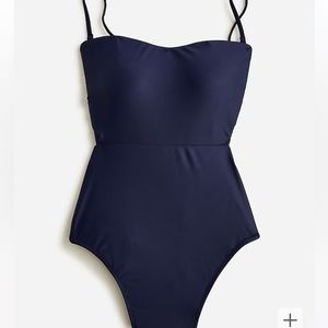 Navy JCrew Cutout tie-back one piece Sz 12